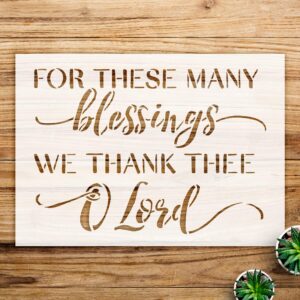 Blessings Stencil for Wood Signs and Home Decor, Reusable Mylar Template, Inspirational Word Art for Family Dining and Craft Projects - Size A4 ()