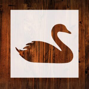 Swan Style Design Stencil, 4-Inch, Reusable Mylar Cutout for Sign Art, Crafts & DIY Projects