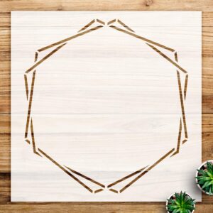 Double Hexagon Geometric Monogram Frame Stencil for Walls and Crafts, Reusable Mylar Template, Ideal for Home Decor and DIY Projects - Size A1 ()
