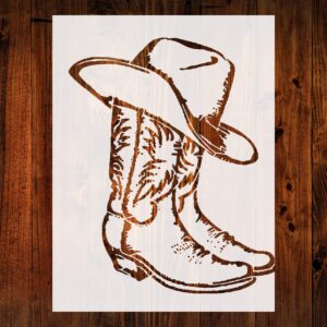 Cowboy Boots and Hat Stencil, Mylar for Crafting and Decor