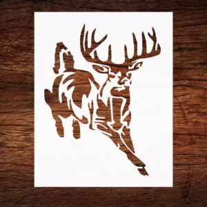 Reusable Buck White-Tailed Deer Stencil - Custom Hunting Theme Design for Outdoor Crafts