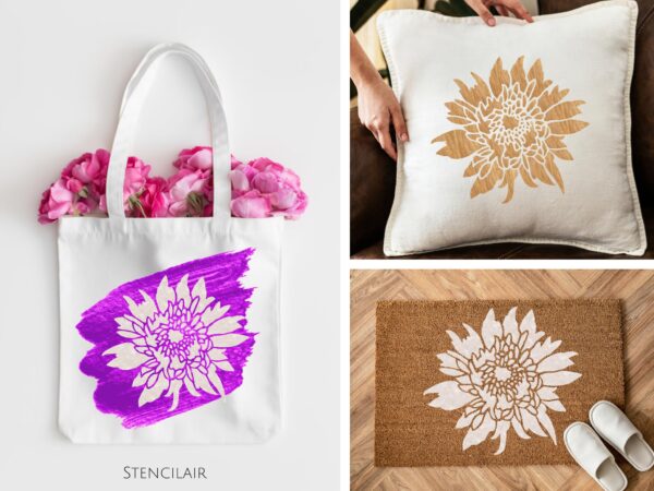 Aster Flower Stencil, , Reusable Large Design for Wall Art, Painting on Wood, Canvas, Paper, & Fabric LIONX - Image 6