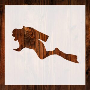 Scuba Diver Stencil, 4" Beautiful Design, Reusable Stencil for Painting Crafts and Decor for Walls, Fabric & Furniture, Recyclable DIY Tool