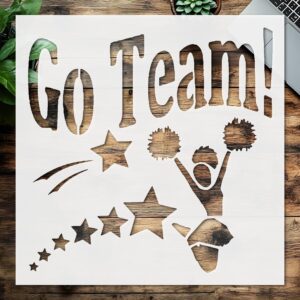 Stencil Go Team Sign, Plastic Reusable, Reusable Plastic, L x W, for DIY Crafts and Home Decor