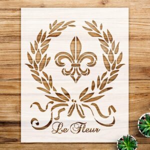 French Fleur de lis Stencil Pattern for Home Decor and Furniture, Vintage Design for Walls and Crafts, Ideal for DIY Projects and Old Ephemera Style - Size A1 ()