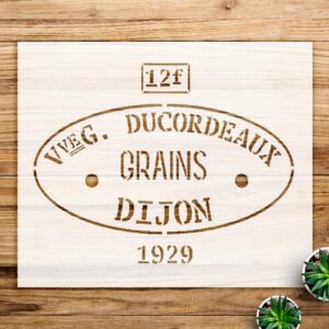 Grains Stencil Pattern for Wood Projects, Reusable Mylar Template, Ideal for Home Decor and Creative Painting, Featuring ducordeaux Dijon Design - Size A4 ()