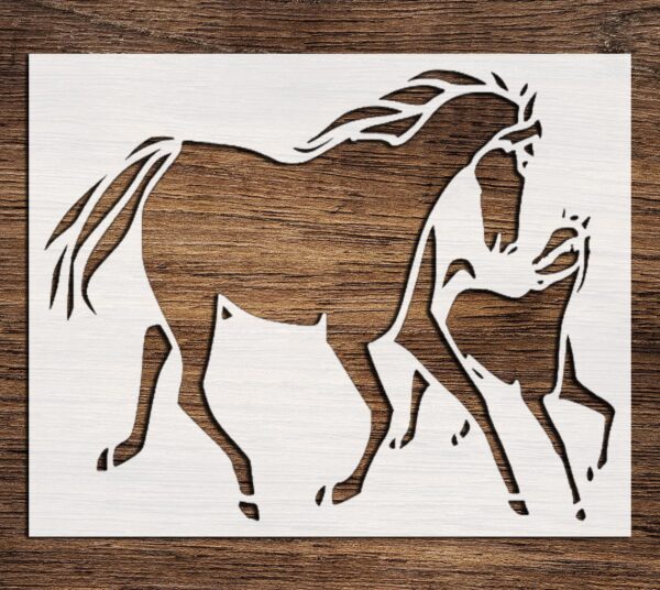Stencil Horse with a foal Design, Plastic Reusable