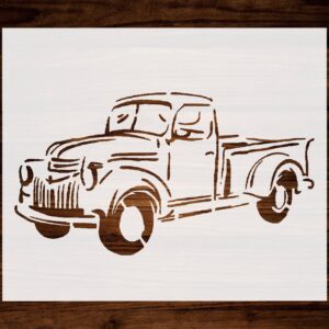 Old Vintage Truck Custom Stencil, Reusable & Sturdy, #1-, for Rustic Decor & Craft Projects
