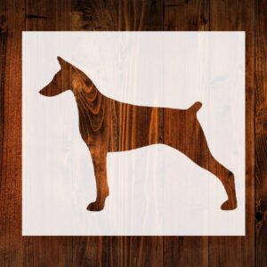 Doberman Style Design Stencil, 8-Inch, Reusable Mylar Cutout for Art, Crafts & DIY Projects