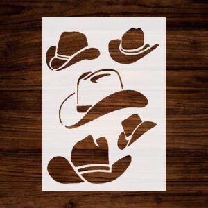 Cowboy Hats Western Stencil – Reusable Clear Plastic Template for Country Crafts, Farmhouse Decor, Painting, and DIY Art Projects