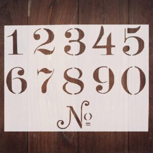 Reusable Old Typeface Numbers Stencil 2" Tall, - Custom Vintage Numeric Design for Classic Crafts