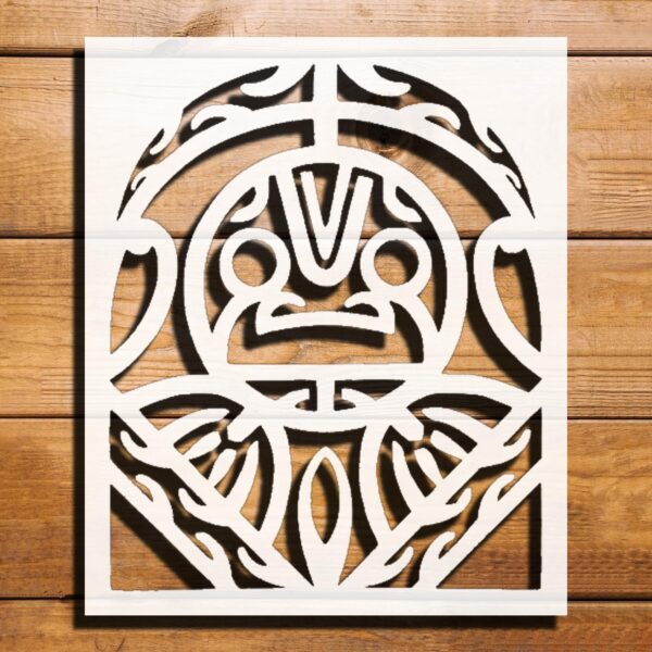 Tiki Sun Design Stencil for Painting, Plastic Reusable 8x5 inches