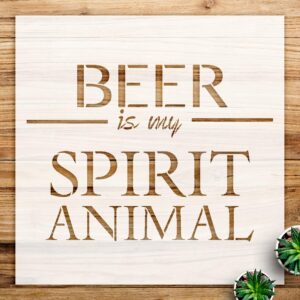 Beer is My Spirit Animal Stencil Pattern for Walls and Crafts, Reusable Mylar Template, Ideal for bar Decor and Painting Projects - Size A2 ()