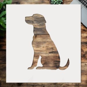 Labrador Silhouette Stencil, Reusable Painting Template, Mylar Plastic, Ideal for Crafts and Home Decor