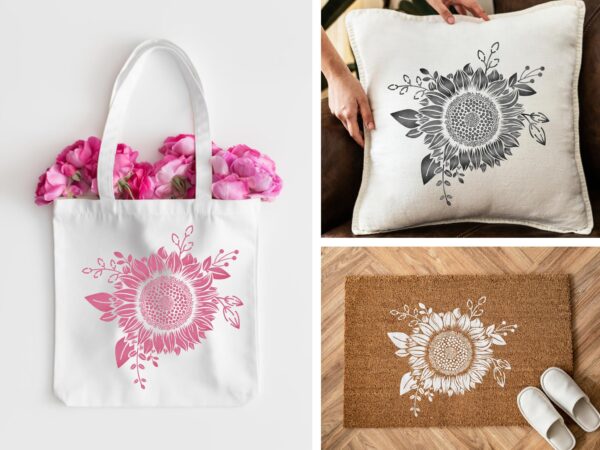 Sunflower Stencil | DIY Stencils for Artistic Projects | Floral Design | | Flowers Stencil - Image 6