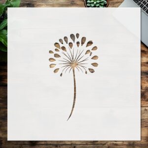 Dandelion Flower Stencil, Reusable Painting Template, Durable Plastic, Ideal for Crafts and DIY Projects
