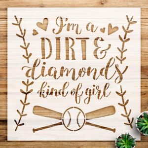 Dirt Diamond Girl Stencil Bundle for Walls and Crafts, Reusable Mylar templates with Dome Brush Set, Ideal for Home Decor and Creative Projects - Size A1 ()