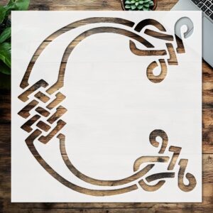 Stencil Celtic Initial C, Plastic Reusable, Reusable Plastic, L x W, for DIY Crafts and Home Decor