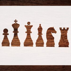 Reusable Chess Pieces Stencil - Custom Design for Board Game Enthusiasts