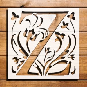Letter Initial Z Design Stencil for Painting, Plastic Reusable 5.5x5.5 inch - Perfect for Arts and Crafts, DIY Projects, Scrapbooking, and Painting