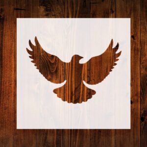 8-Inch Flying Dove Style Design Stencil, Reusable Mylar Cutout, for Sign Art, Crafts & DIY Projects