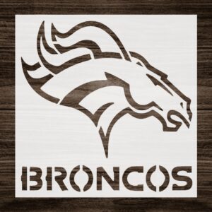 Custom Cut Stencil Broncos Arts and Crafts Scrapbooking Painting on The Wall Wood Glass