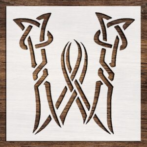 Stencil Celtic Initial W Design, Plastic Reusable