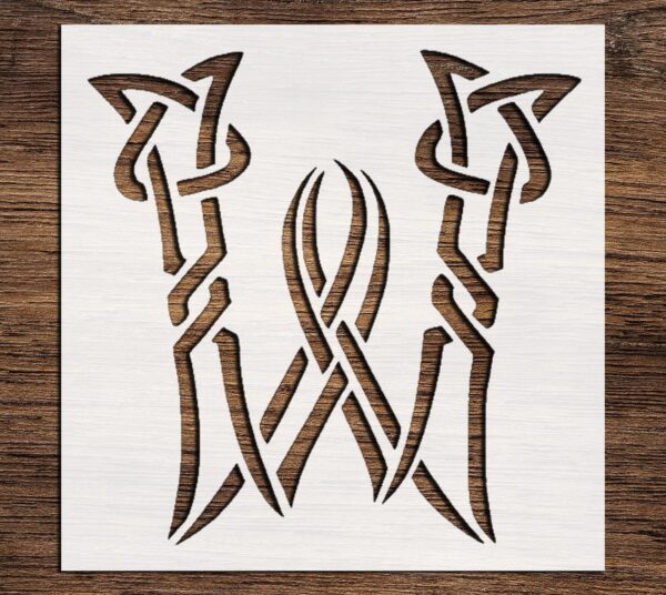 Stencil Celtic Initial W Design, Plastic Reusable