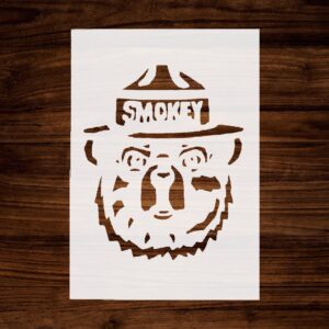 Smokey The Bear Stencil, Reusable & Sturdy, , Custom Conservation Message Art Template