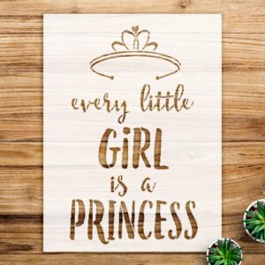 Princess Stencil Pattern for Walls and Crafts, Reusable Mylar Template, Ideal for Painting on Wood, Furniture, and Home Decor Projects - Size A2 ()