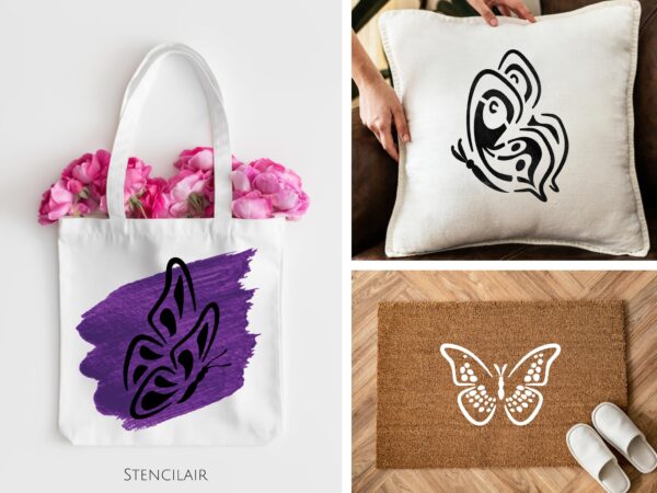 Butterfly Stencil Set for Painting on Wood, Canvas, Paper, Fabric, Walls and Furniture , Wildflower Stencil, Stencils Home Decor, Reusable DIY Art and Craft Stencils - Image 6