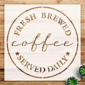 Coffee Stencil Pattern for Walls and Crafts, Reusable Mylar Template, Ideal for Coffee bar and Kitchen Decor, Perfect for DIY Projects - Size A2 ()