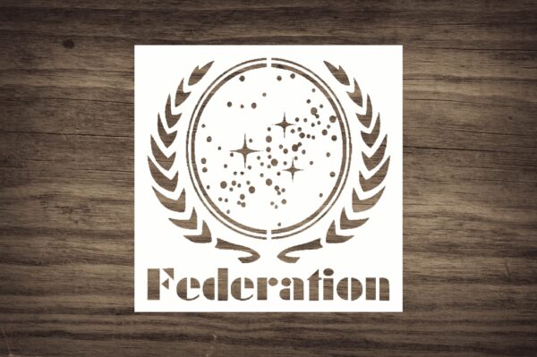 Star Federation Stencil - Explore Galactic Vibes, , for Cosmic Art and Sci-Fi Enthusiasts