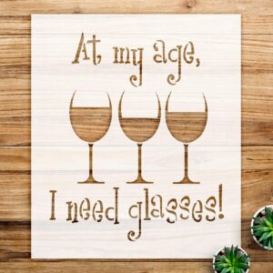 Wine Themed Stencil Pattern for Walls and Crafts, Reusable Mylar Template, Fun Word Art Design for Home Decor and Painting Projects - Size A2 ()