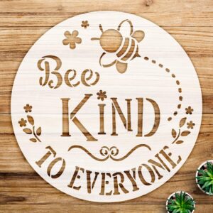 Bee Kind to Everyone Stencil Pattern for Wood and Crafts, Reusable Mylar Template, Bumblebee and Flower Design, Ideal for Home Decor and Artistic Projects - Size A4 ()
