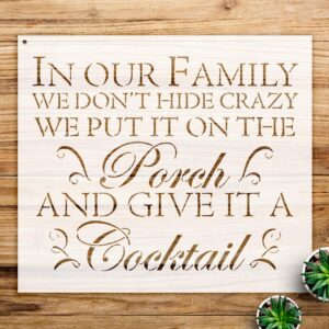 Crazy Family Word Stencil for Home Decor and Crafts, Reusable Mylar Template, Ideal for Walls, Wood, and Furniture Projects - Size A1 ()