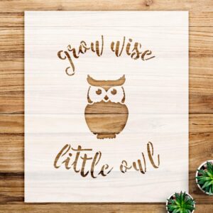 Owl Stencil Pattern for Walls and Crafts, Curved Hand Script Design, Ideal for Home Decor, Art Projects, and DIY Creations - Size A2 ()