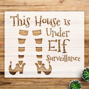 Elf Surveillance Stencil Pattern for Walls and Crafts, Whimsical Design, Ideal for Holiday Decor and Festive Art Projects - Size A4 ()