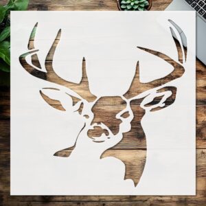 Stencil Big Deer with Horns, Plastic Reusable, Reusable Plastic, L x W, for DIY Crafts and Home Decor