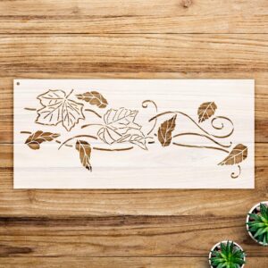 Blowing Leaves Stencil Pattern for Walls and Crafts, Reusable Mylar Template, Ideal for Autumn Decor and Farmhouse Accents - Size A2 ()