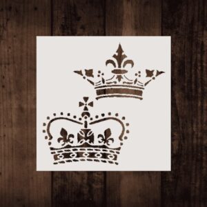 Crown Stencil - Majestic Royal Design, , for Art, Crafts, and Regal DIY Projects