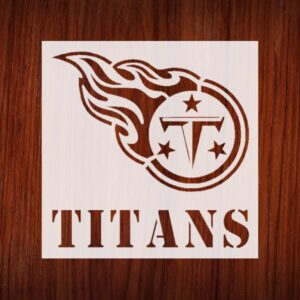 Generic Titans Team Stencil, 5.5x5.5 Inch, Reusable Plastic, Sports Team Crafting and Fan Gear Decor, DIY Projects, White