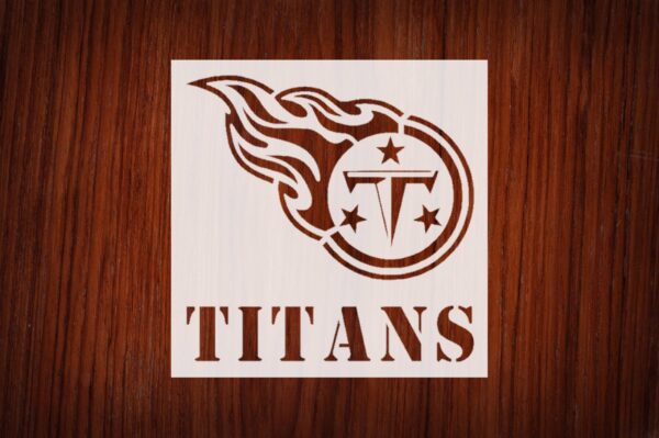 Generic Titans Team Stencil, 5.5x5.5 Inch, Reusable Plastic, Sports Team Crafting and Fan Gear Decor, DIY Projects, White