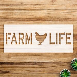 Chicken Farmhouse Stencil Pattern for Wood Signs and Home Decor, Reusable Mylar Template for DIY Crafts and Painting Projects - Size A1 ()