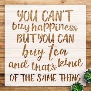 Tea Quotes Stencil Pattern for Kitchen Decor and Crafts, Reusable Mylar Template, Perfect for DIY Projects and Tea Lover Gifts - Size A1 ()