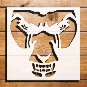 Monster Design Stencil for Painting, Plastic Reusable 5.5"x5.5" – Ideal for Halloween Crafts, Spooky Art Projects, and Home Decor