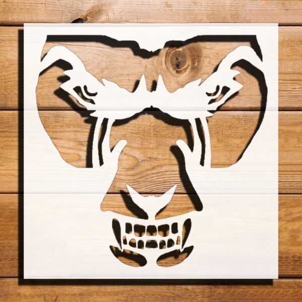 Monster Design Stencil for Painting, Plastic Reusable 5.5"x5.5" – Ideal for Halloween Crafts, Spooky Art Projects, and Home Decor