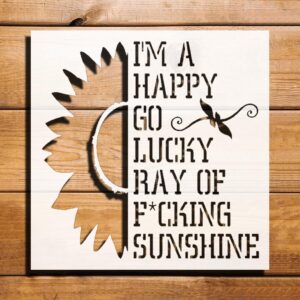 Sun Pattern Plastic Reusable Stencil for Painting, 5.5x5.5 Inches