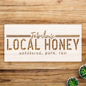 Farmhouse Local Honey Stencil Pattern for Walls and Wood, Reusable Mylar Template, Ideal for DIY Modern Country Kitchen Home Decor - Size A1 ()