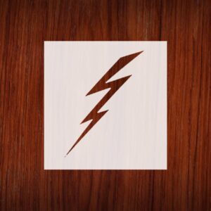 Generic Lightning Bolt Stencil, Reusable Mylar, 4-Inch, Ideal for Superhero Themes and Bold Decor, White